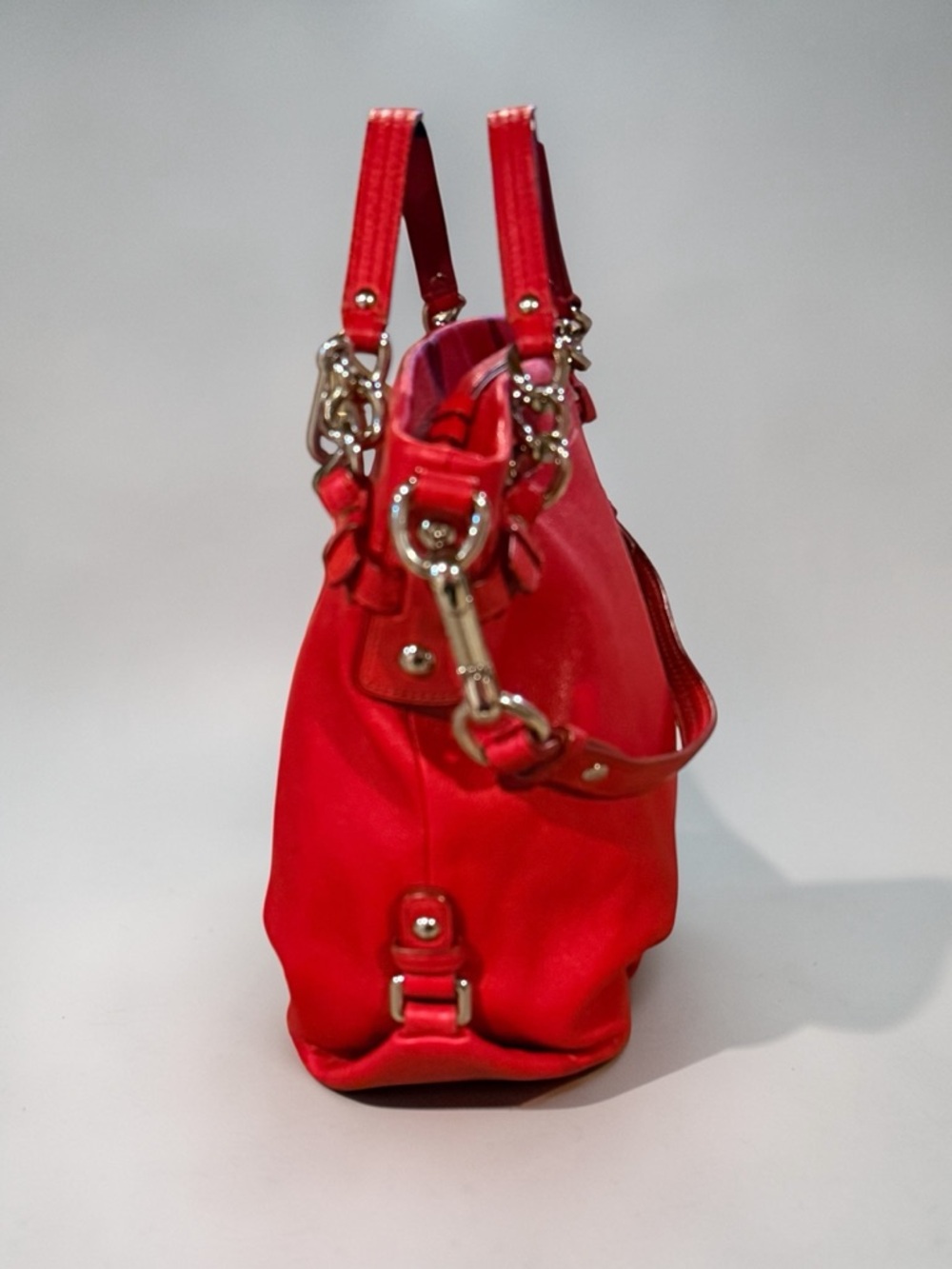 COACH Brooke Red Leather Hobo Shoulder Bag 14142 - Picture 4 of 14